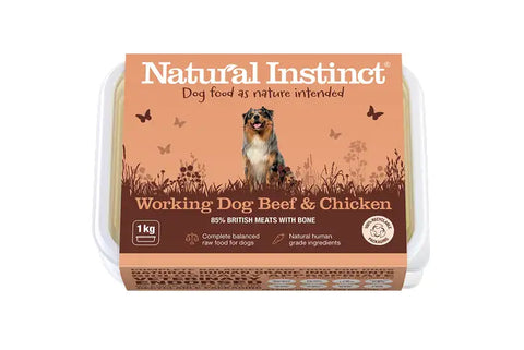 Natural Instinct Raw Working Dog Food - Beef & Chicken 1kg