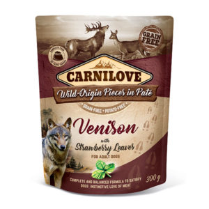 Carnilove Dog Venison With Strawberry Leaves 300g