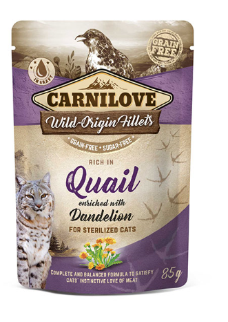 Carnilove Cat Pouches Quail with Dandelion 85g