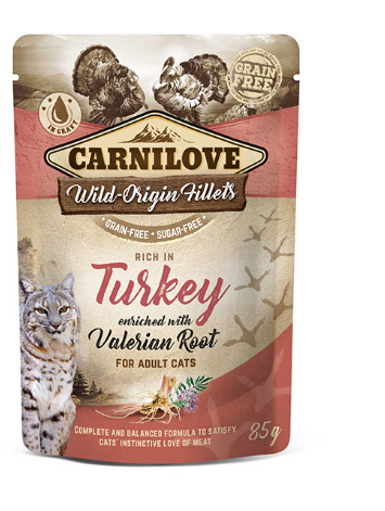 Carnilove Cat Pouches Turkey with Valerian 85g